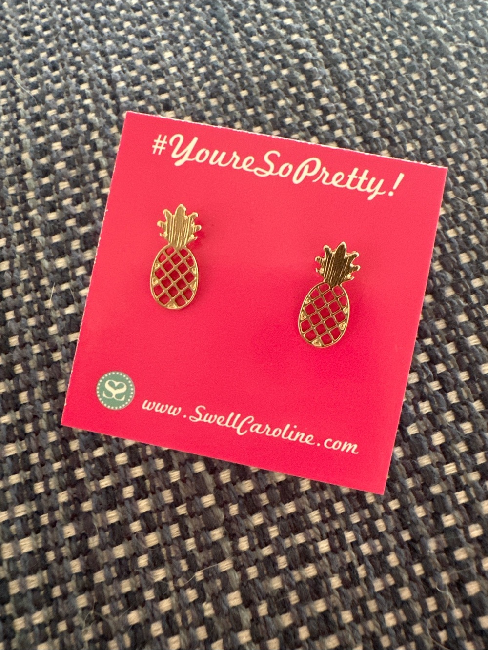 Gold Pineapple Stud Earrings - Gold